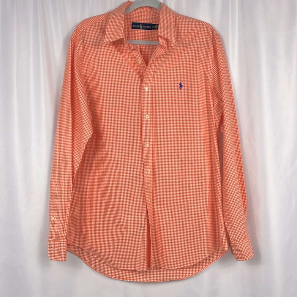 Polo by Ralph Lauren Orange Gingham Button-Down Shirt